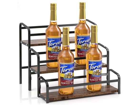 IYEBAU Coffee Syrup Rack, 12 Bottle Capacity, 3 Tier