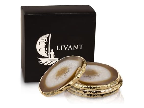 Livant Agate Coasters - Set of 4 Geode Stone