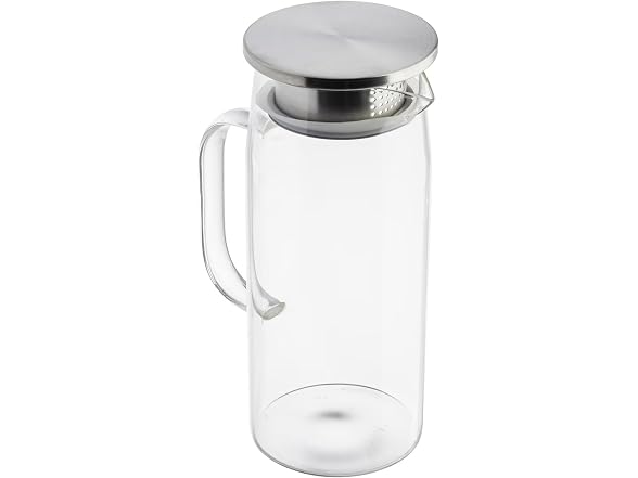 TableCraft 12901 Glass Pitcher with Stainless Steel Dispensing Lid