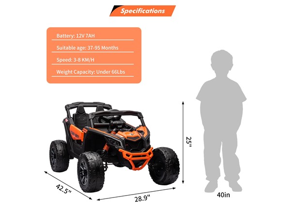 Electric Ride on UTV Car Orange