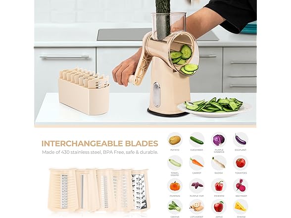 Rotary Cheese & Vegetable Grater Slicer