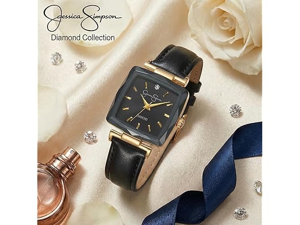 Jessica Simpson Square Watch Leather Band