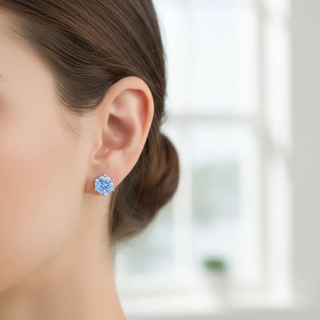 Colored Moissanite Diamond Earrings - Gallery 12