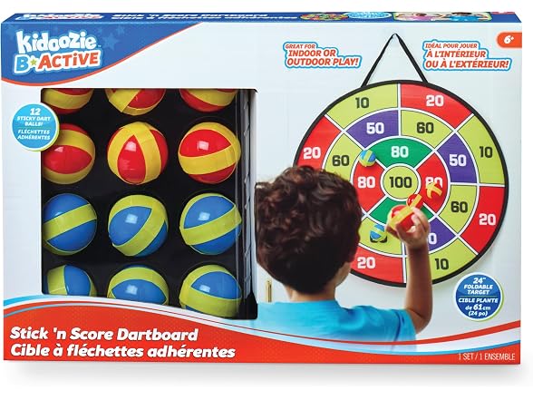 Kidoozie B*Active Stick 'N Score Dartboard – 24”