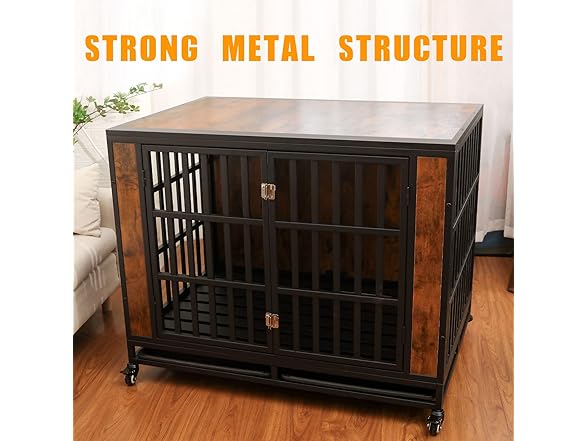 Zelecube 42" Heave Duty Dog Crate Rustic Brown