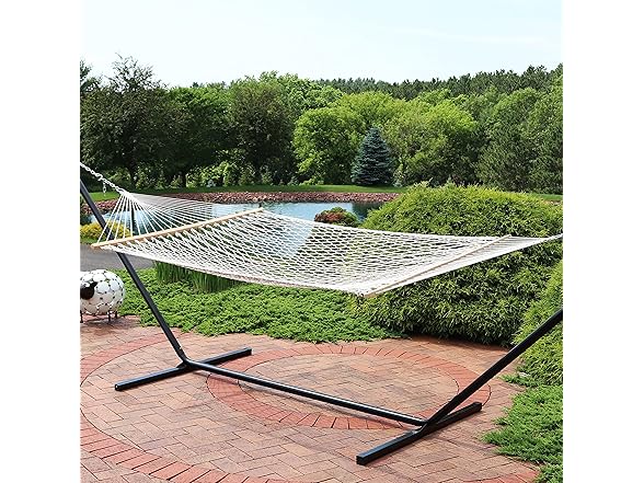 Sunnydaze Decor LY-CDWHWS Cotton Rope Hammock Nat Off-wh
