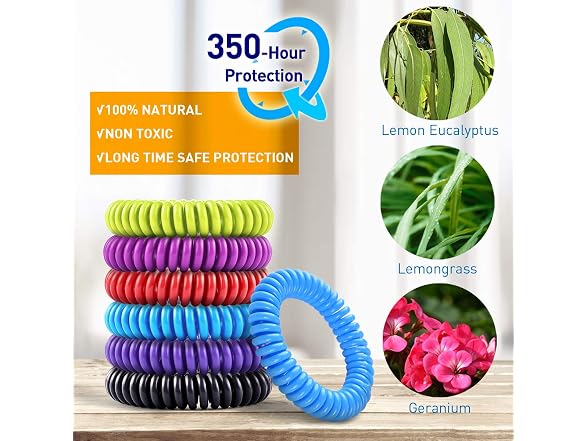 20 Pack Mosquito Bracelets with 4 Patches