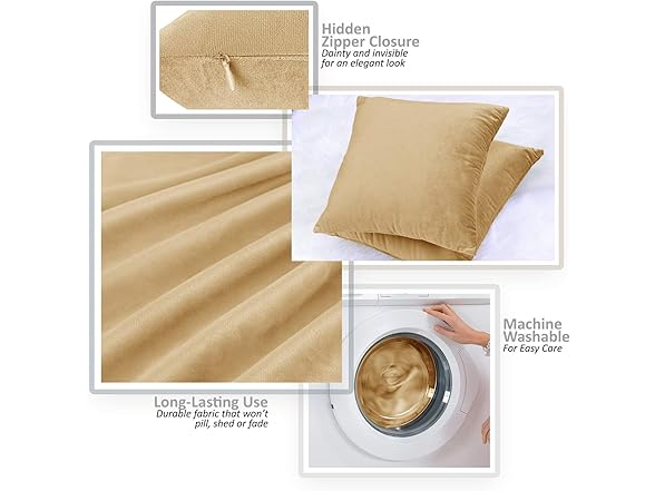 Nestl Throw Pillow Covers, Cozy Velvet