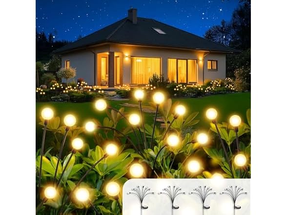 Ulaiyohome Solar Garden Lights, 4 Pack