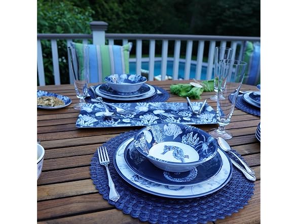 Sea Life Melamine Dinner Plates Set of 6 