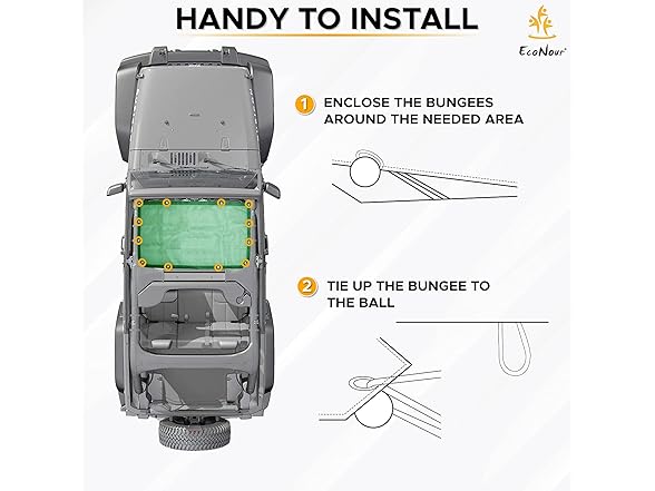 EcoNour Sun Shade for Jeep Wrangler JL 2