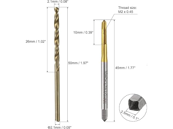 Athnevy FA2512002.2 Metric Tap & Drill Bit Set M2.