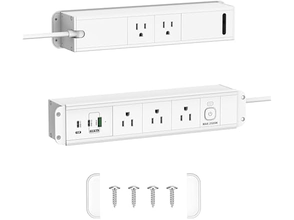 Double Side Power Strip w/ USB C Ports
