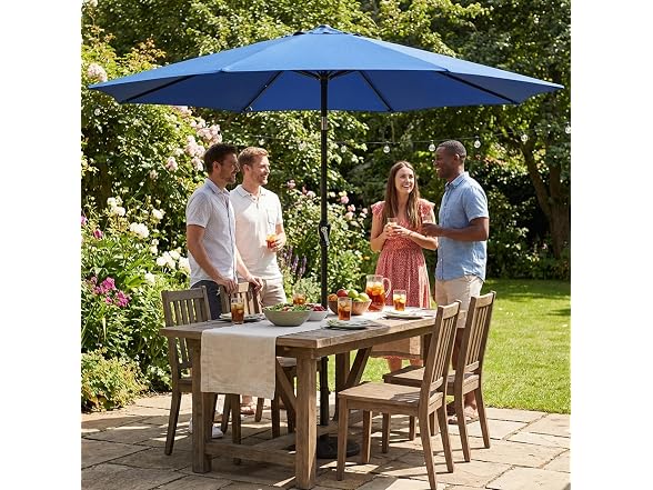 Zoolati 9Ft Patio Umbrella with Tilt and Crank - Gallery 8