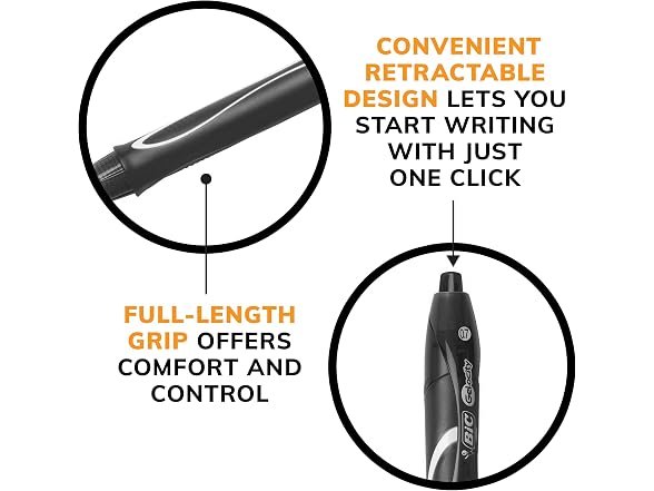 BIC Gelocity Quick Dry Black Gel Pens