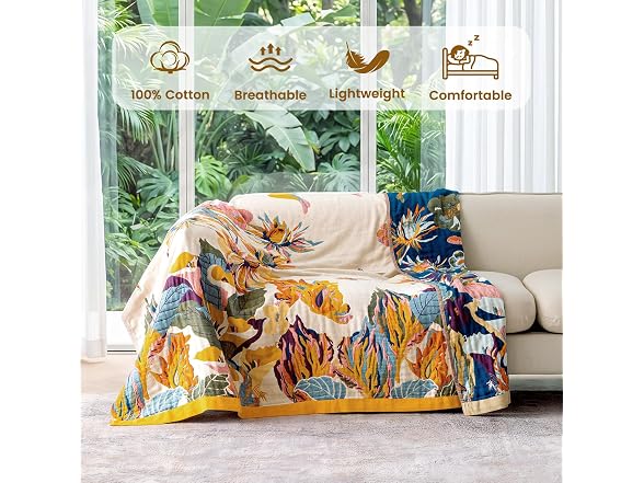 MSGKV 60x80 Boho Cotton Throw Blanket