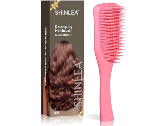 SHINLEA No Tangle Hair Brush for Wet or Dry Pink