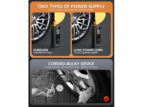 KUXISA Tire Inflator | 180PSI | 25000mAh