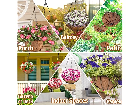 ZeeDix 2 Pack 14" Hanging Baskets