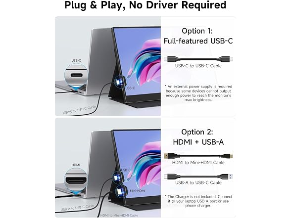 CZGG 15.6in 1080P FHD Portable Monitor