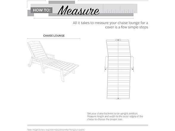 Water-Resistant 65 Inch Patio Chaise Cover