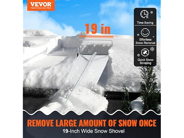 Snow Roof Rake, 30ft Reach Aluminium Roof Shovel