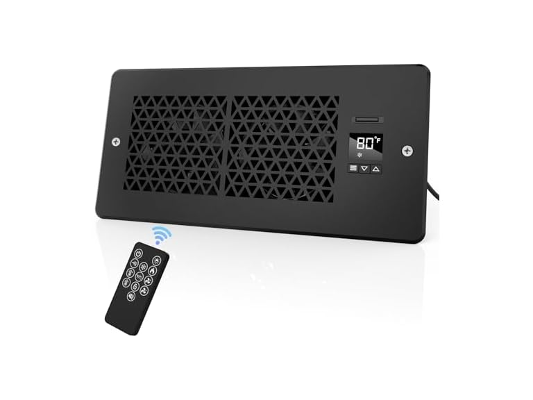 MATULSA Register Booster Fan,1 Pack,Black