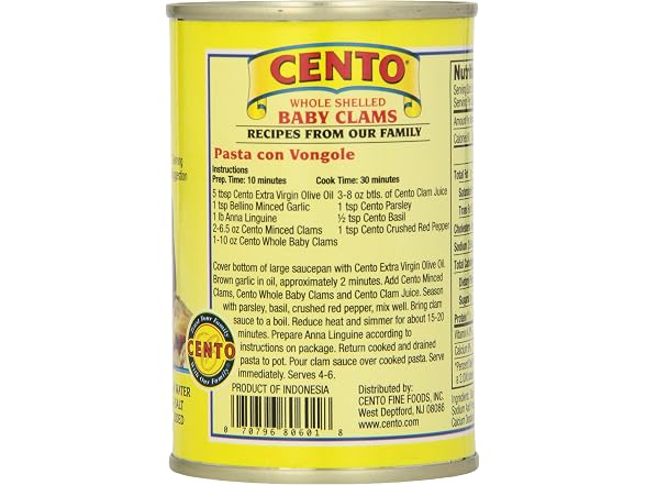 Cento Whole Baby Clams, 10-Ounce Can (Pack of 1)
