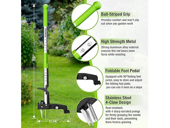 WORKPRO Stand Up Weed Puller Tool Pink