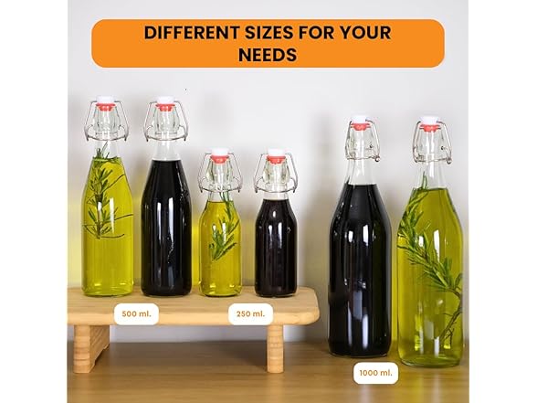 FastRack 8.5oz Swing Top Glass Bottles (Pack of 8) 