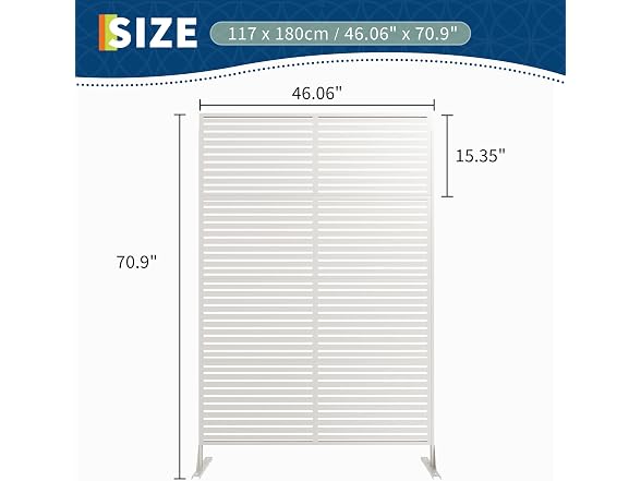 OUTLANE Metal Privacy Screen 72"X47"