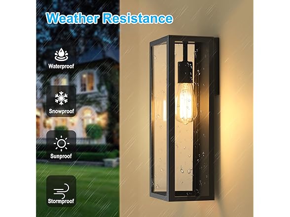 VerRon 2-Pack Outdoor Wall Lanterns
