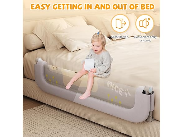 Bed Guard Rail for Toddlers