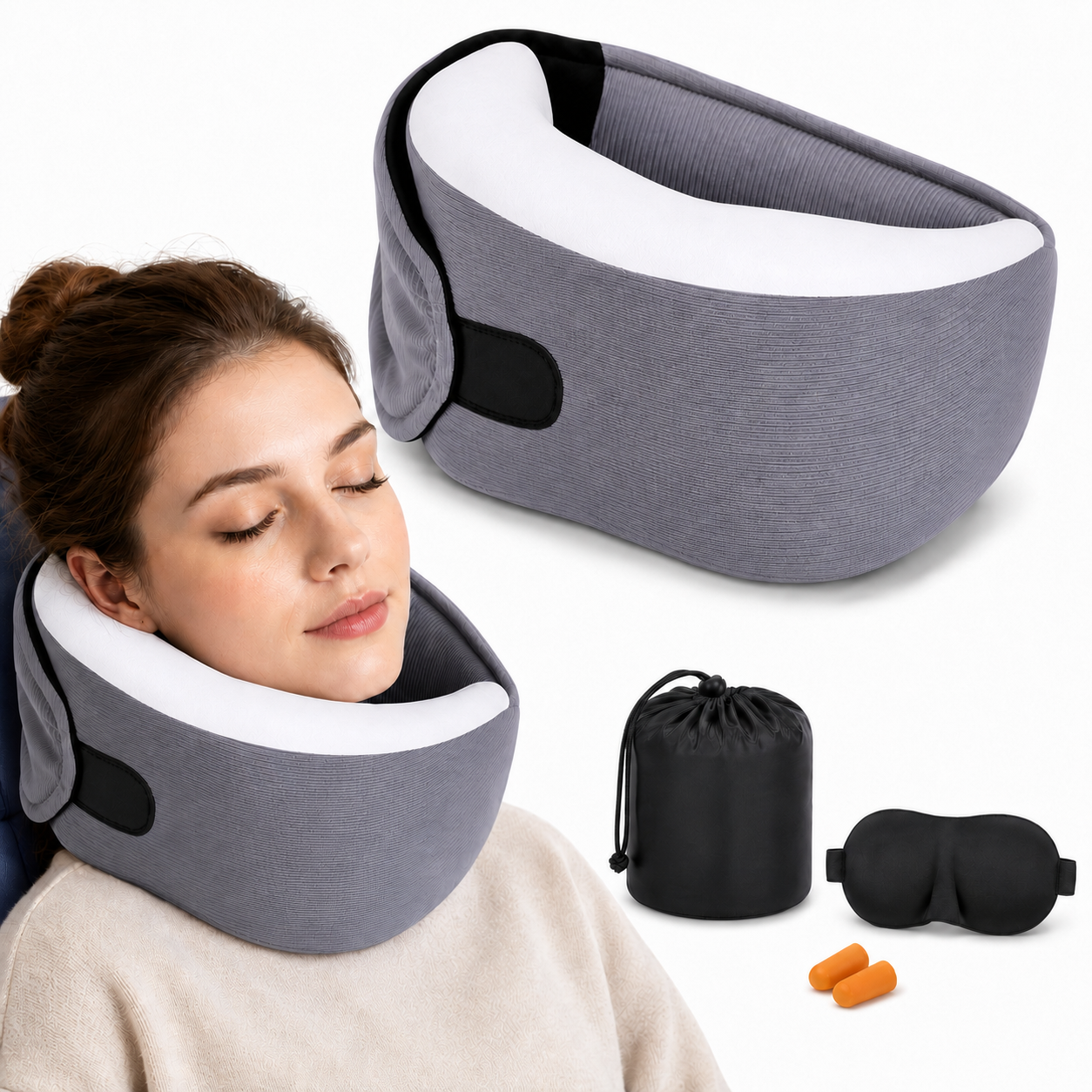 Neck Travel Pillow w/ Eye Mask - Gallery 6