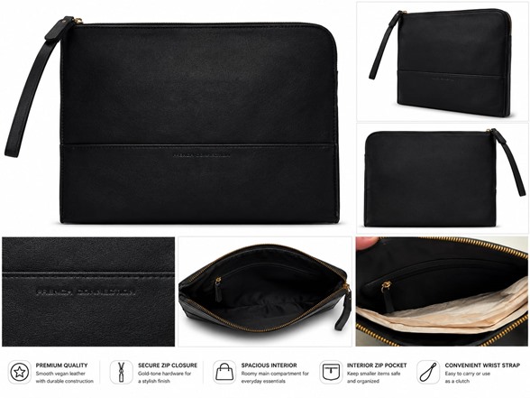 Black Wristlet Clutch Pouch