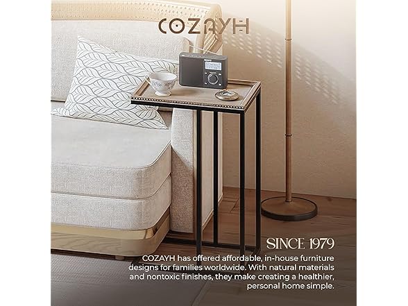 COZAYH Farmhouse End Table with Beaded Edge