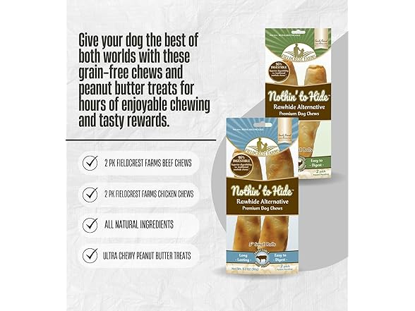 GROVE 2X Fieldcrest Farms Nothin' to Hide Beef Grain Free Chews