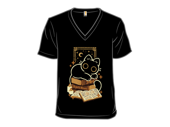 Cute Black Cat on Spellbooks