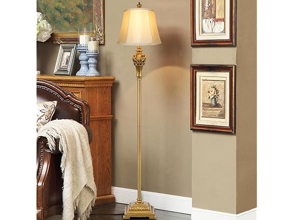 BesLowe Vintage Floor Lamp Brass Gold