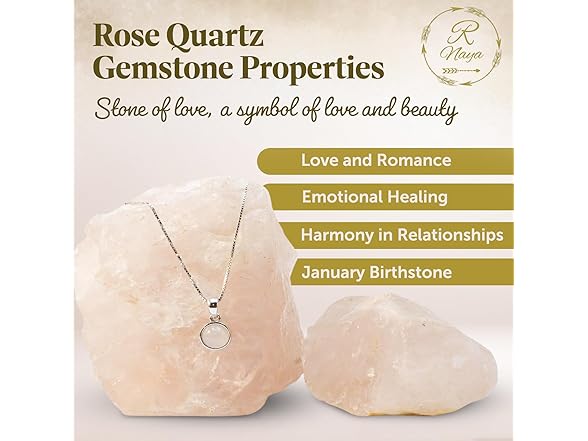 R-Naya Rose Quartz Gemstone Necklace