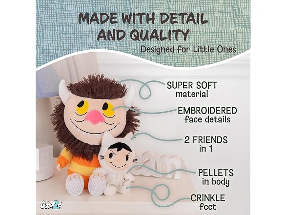 Where The Wild Things are Max & Moishe Duo Cuteeze Plush