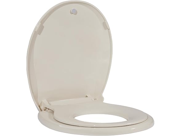 Takywep Toilet Seat Round Flat Toilet, Ivory