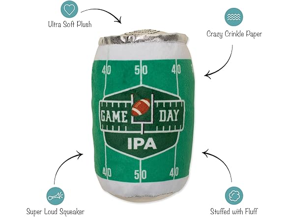 Fringe Studio Plush Dog Toy, Game Day IPA