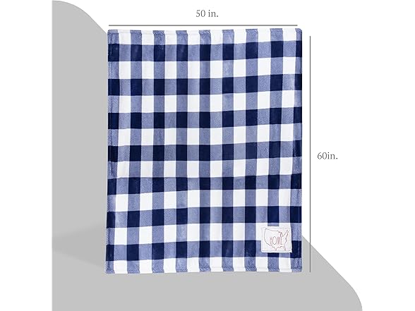 Rae Dunn Checkered Plush Fleece Throw