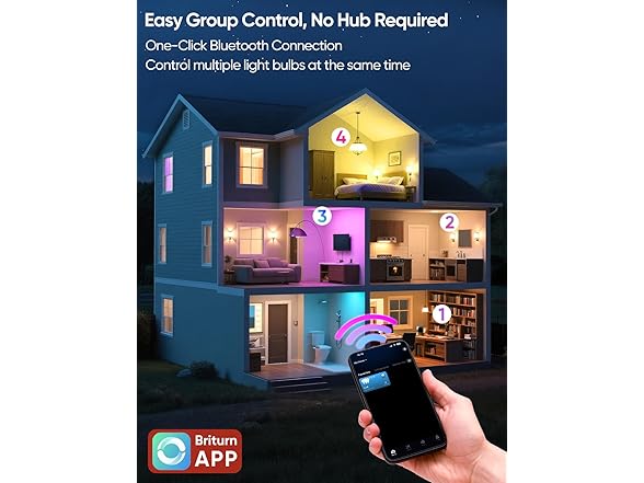 Brightever B0F29GH3KW Smart A19 LED Light Bulbs