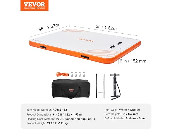 VEVOR Inflatable Floating Dock