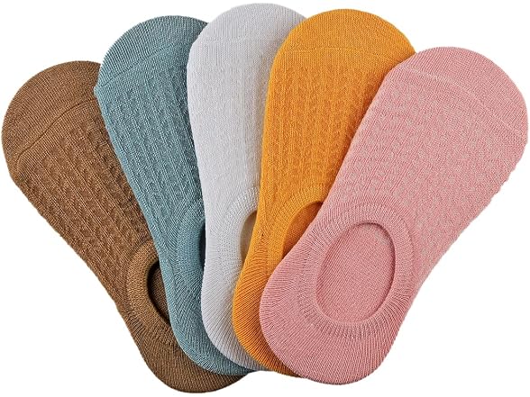 Bolomido Women (OS) No Show Low Non Slip Socks