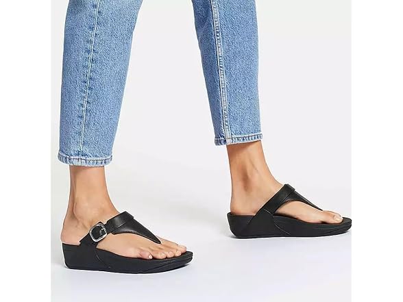 FitFlop Lulu Adjustable Leather Toe Post Sandals
