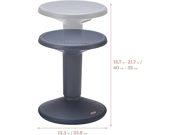ECR4Kids SitWell Wobble Stool, Grey