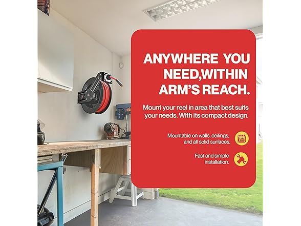 ReelWorks Air Hose Reel 3/8" Inch x 50'